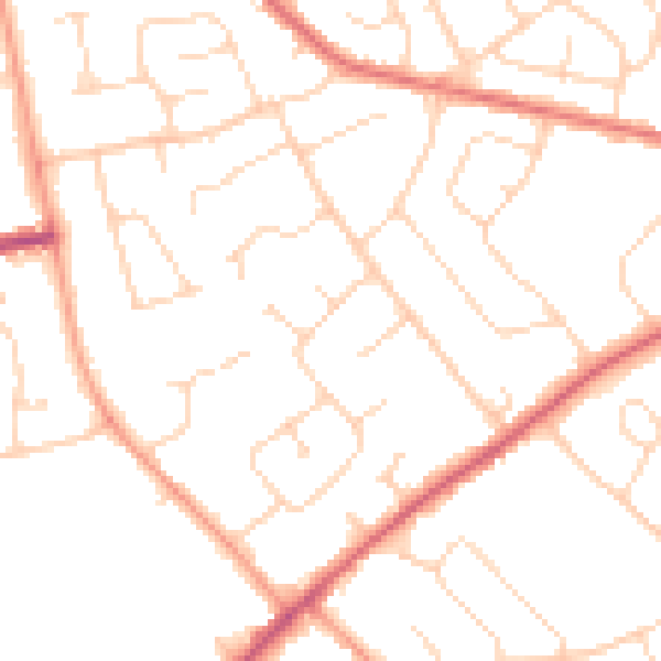 Daytime road noise heatmap for CO3 4SL