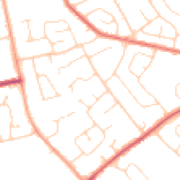 Daytime road noise heatmap for CO3 4SW