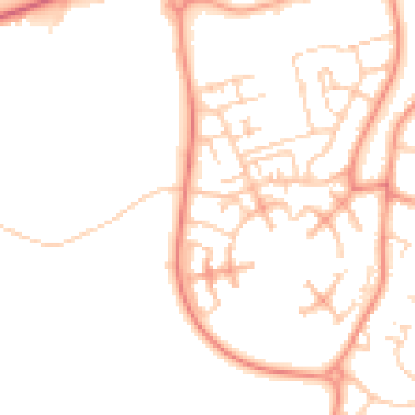 Daytime road noise heatmap for CO3 8BE