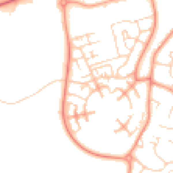 Daytime road noise heatmap for CO3 8BG