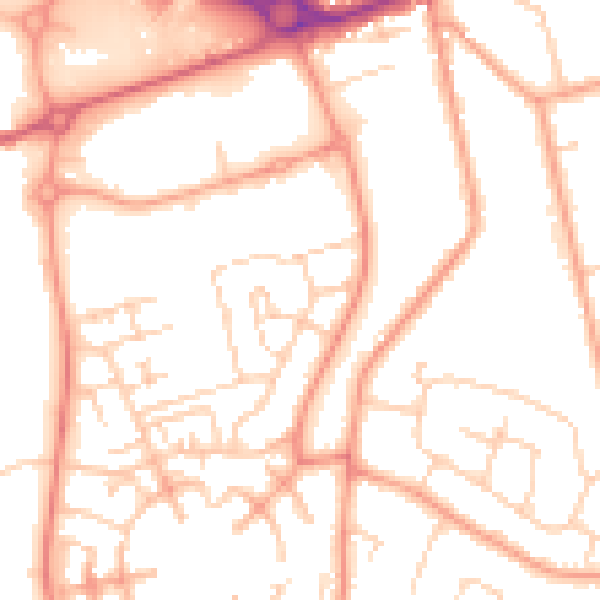 Daytime road noise heatmap for CO3 8BL