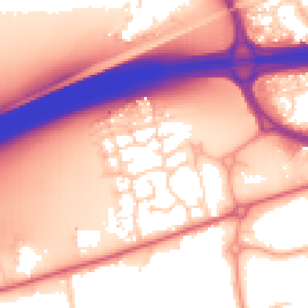 Daytime road noise heatmap for CO3 8BX