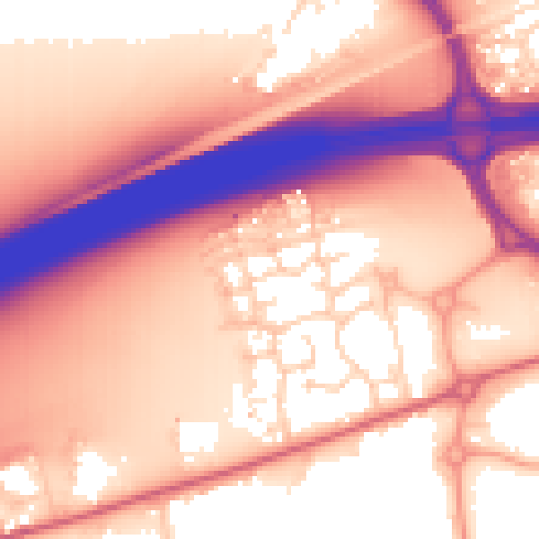 Daytime road noise heatmap for CO3 8DB