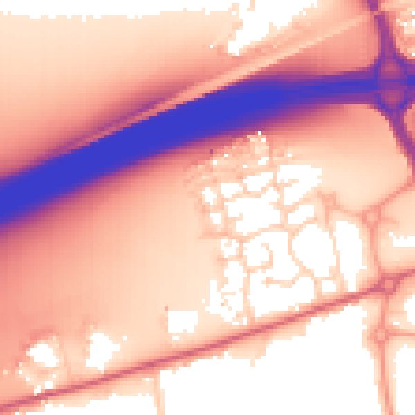 Daytime road noise heatmap for CO3 8DE