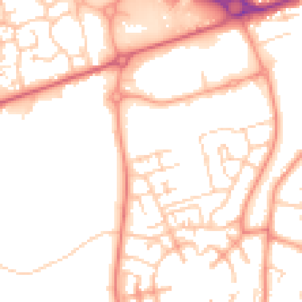 Daytime road noise heatmap for CO3 8DF