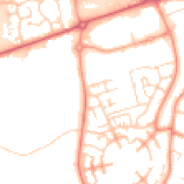 Daytime road noise heatmap for CO3 8DH