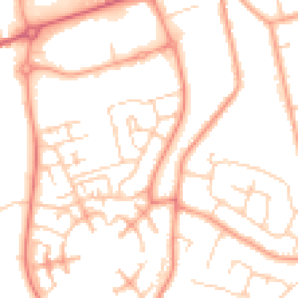 Daytime road noise heatmap for CO3 8DJ
