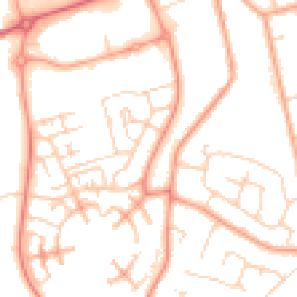Daytime road noise heatmap for CO3 8DL