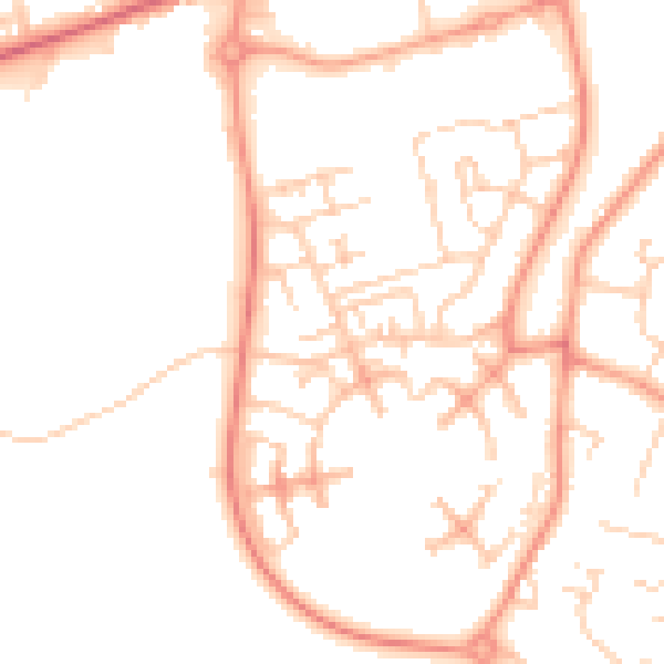 Daytime road noise heatmap for CO3 8DN