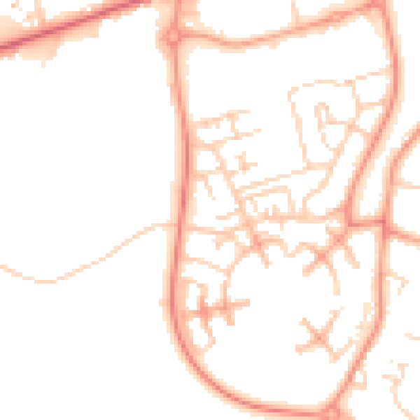 Daytime road noise heatmap for CO3 8DP