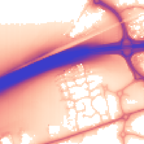 Daytime road noise heatmap for CO3 8DT