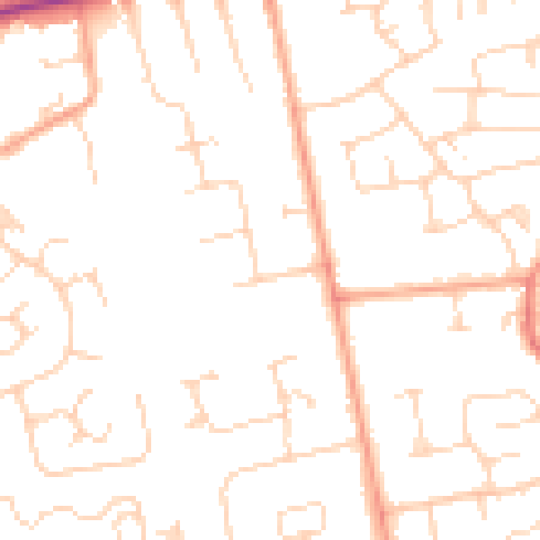 Daytime road noise heatmap for CO3 9BE