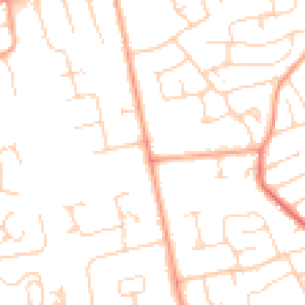 Daytime road noise heatmap for CO3 9DA