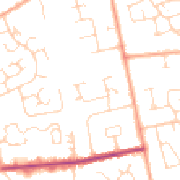 Daytime road noise heatmap for CO3 9DR