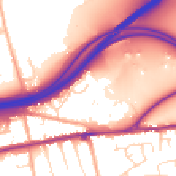 Daytime road noise heatmap for CO3 9DZ