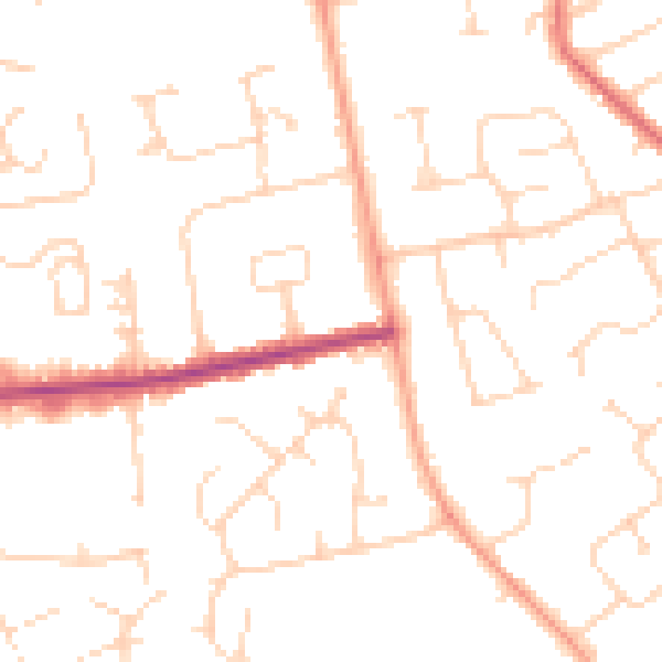 Daytime road noise heatmap for CO3 9EH