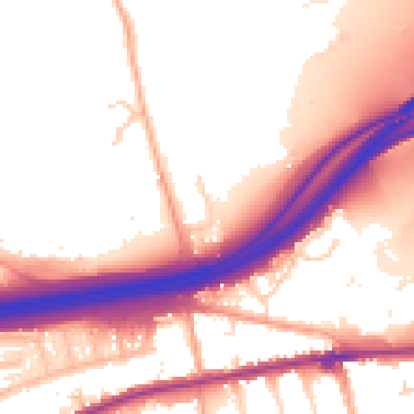 Daytime road noise heatmap for CO3 9FJ