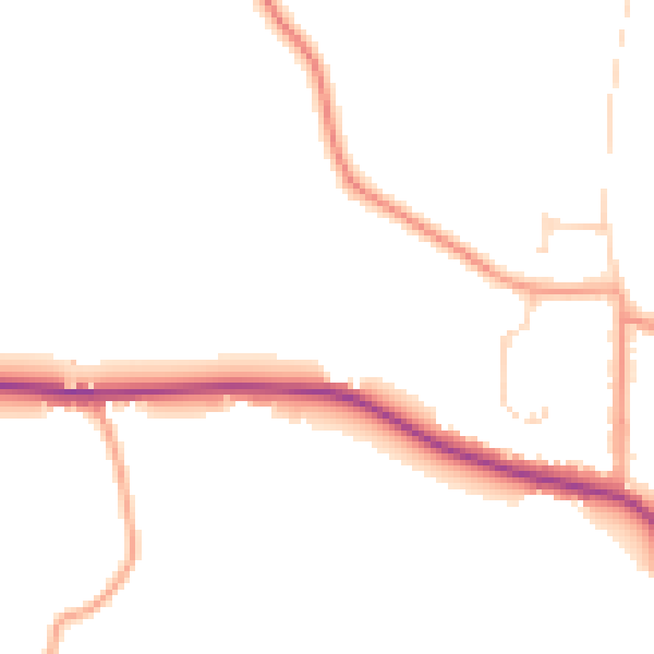 Daytime road noise heatmap for CO3 9FY