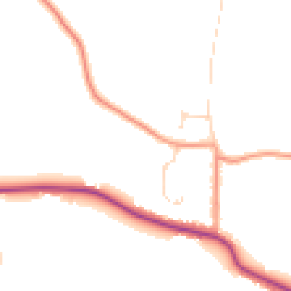 Daytime road noise heatmap for CO3 9FZ