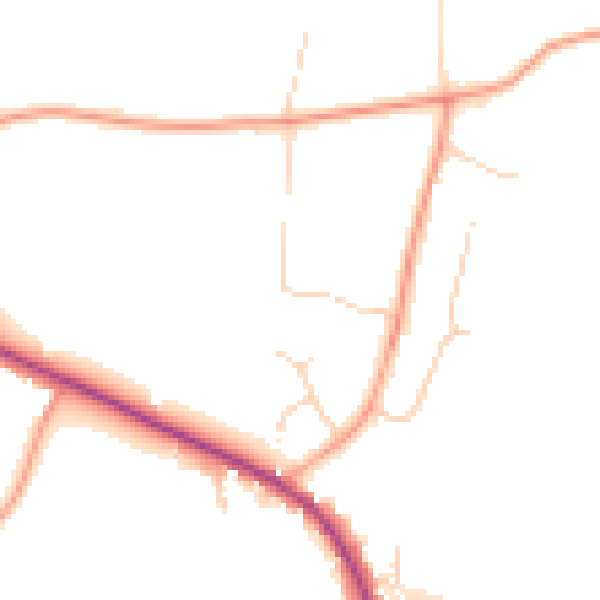 Daytime road noise heatmap for CO3 9TJ