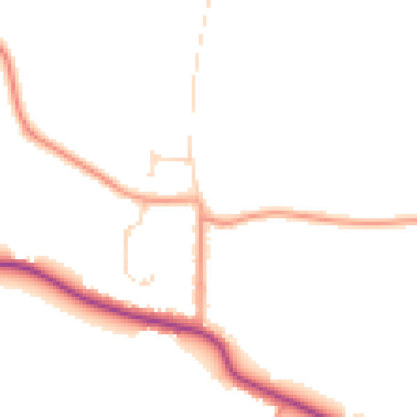 Daytime road noise heatmap for CO3 9TP