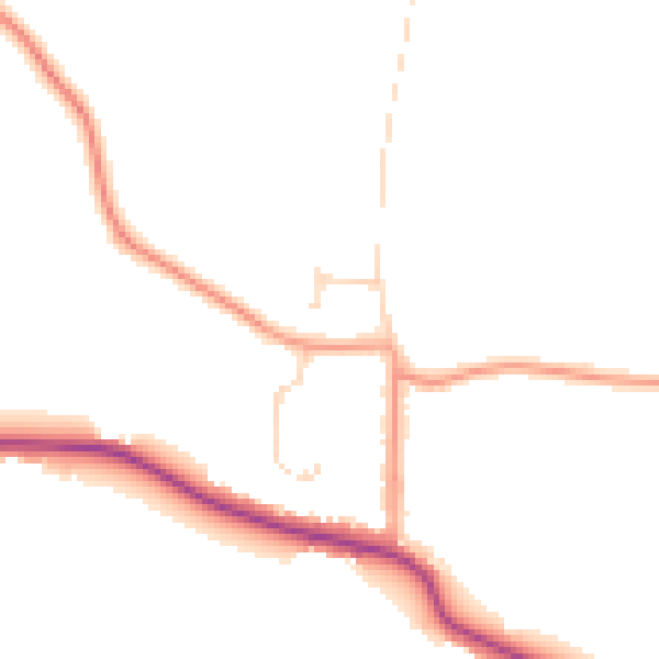 Daytime road noise heatmap for CO3 9TT