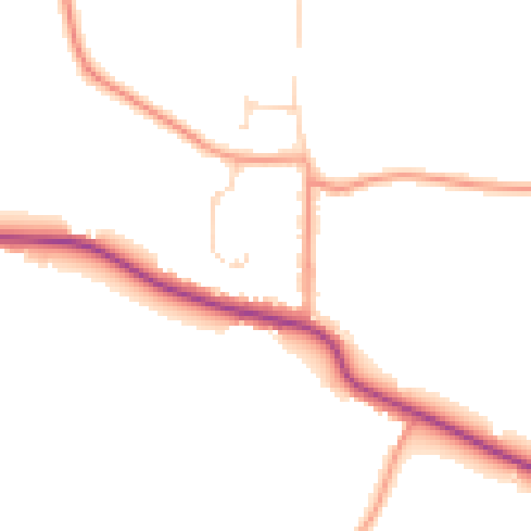 Daytime road noise heatmap for CO3 9UA