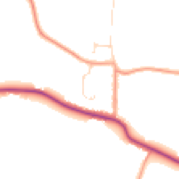 Daytime road noise heatmap for CO3 9UE
