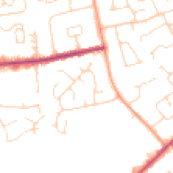 Daytime road noise heatmap for CO3 9XJ