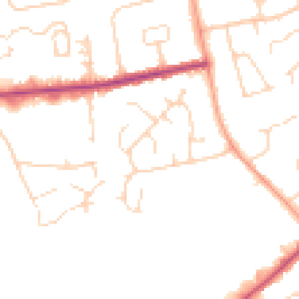 Daytime road noise heatmap for CO3 9XP