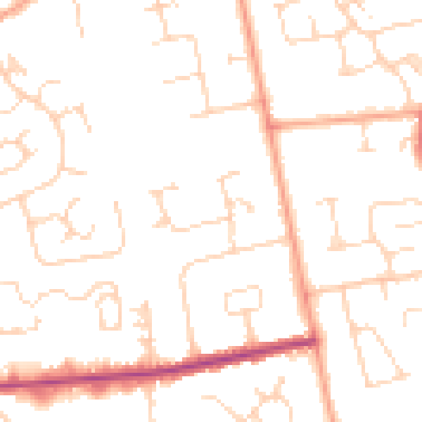 Daytime road noise heatmap for CO3 9XZ