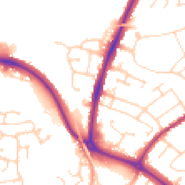 Daytime road noise heatmap for CO4 0AE