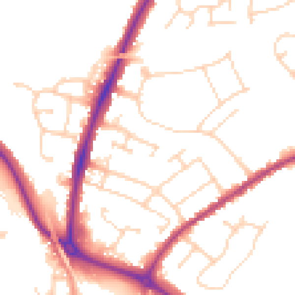 Daytime road noise heatmap for CO4 0AH