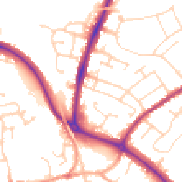 Daytime road noise heatmap for CO4 0BG