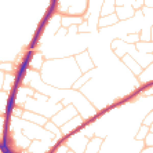 Daytime road noise heatmap for CO4 0DS