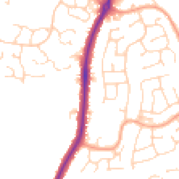 Daytime road noise heatmap for CO4 0HN