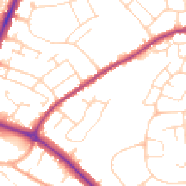 Daytime road noise heatmap for CO4 3AX