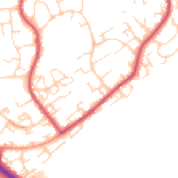 Daytime road noise heatmap for CO4 3TA
