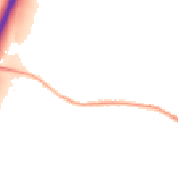 Night-time road noise heatmap for CO4 5AZ