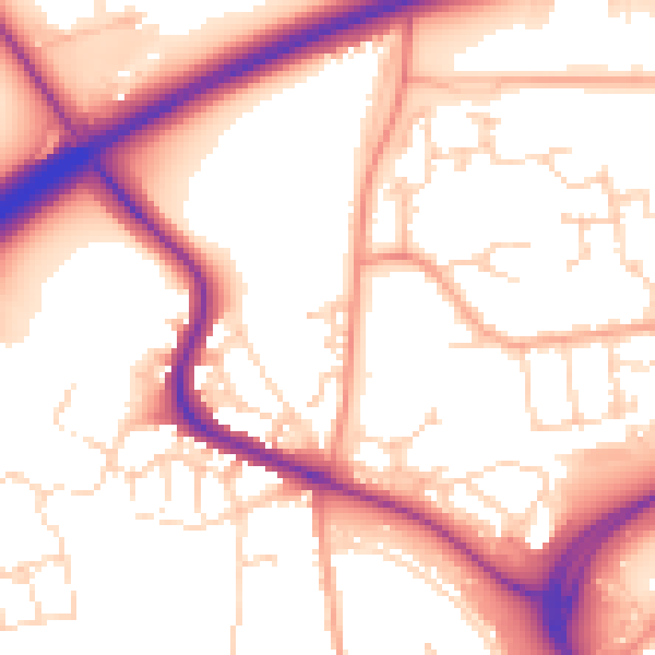 Daytime road noise heatmap for CO4 5ES