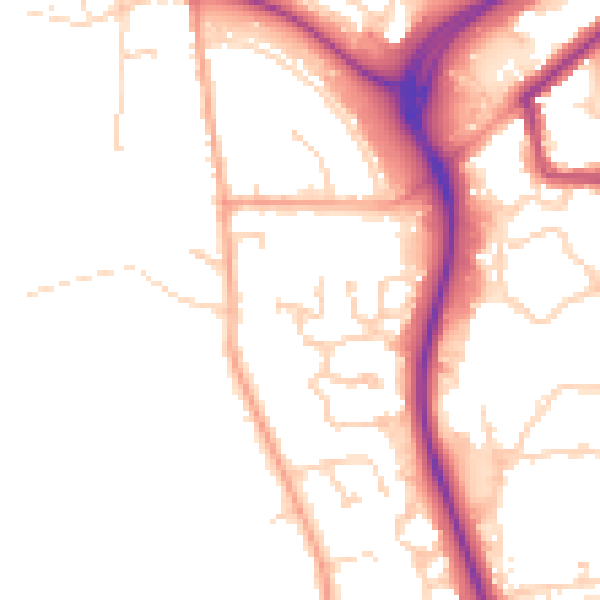 Daytime road noise heatmap for CO4 5FD