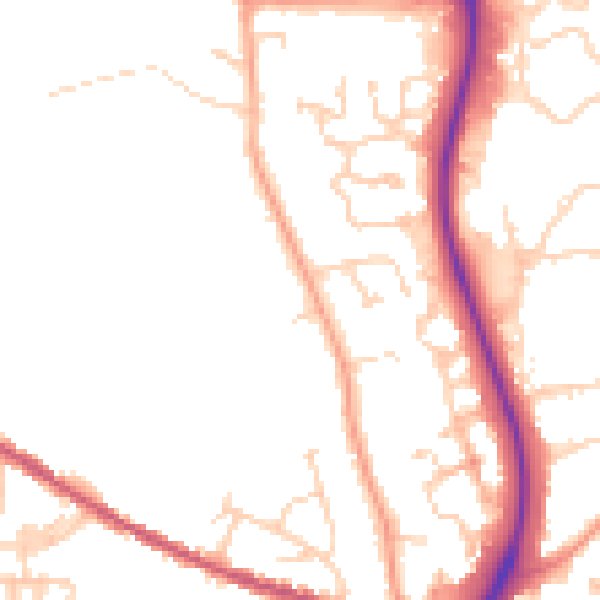 Daytime road noise heatmap for CO4 5FQ