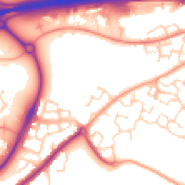 Daytime road noise heatmap for CO4 5XS