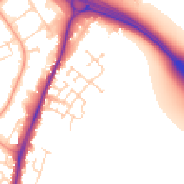 Daytime road noise heatmap for CO4 9AW