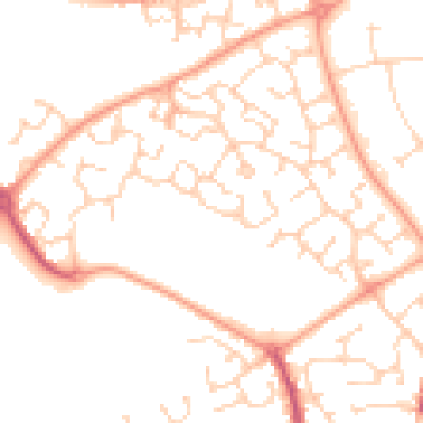 Daytime road noise heatmap for CO4 9EY