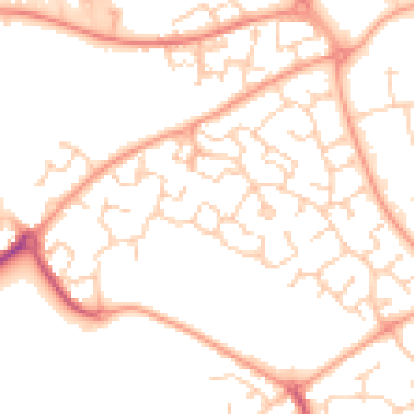 Daytime road noise heatmap for CO4 9FU