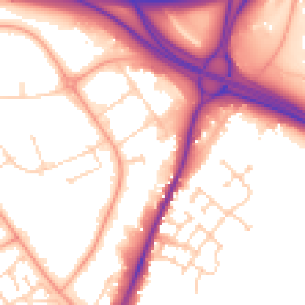 Daytime road noise heatmap for CO4 9HZ