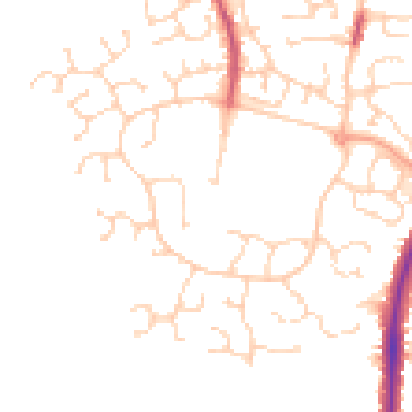 Daytime road noise heatmap for CO4 9YE