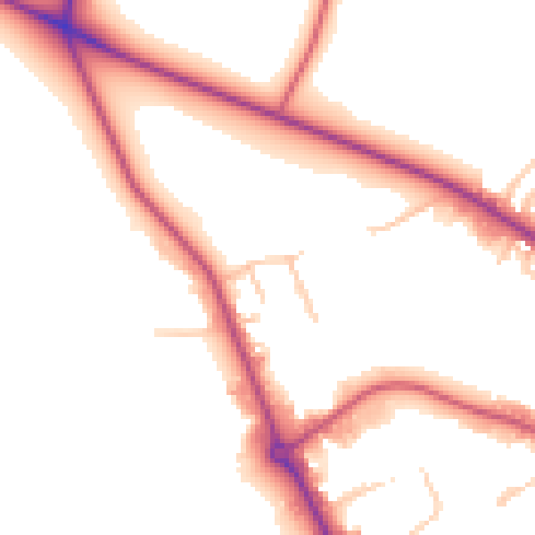 Daytime road noise heatmap for CR0 3AR