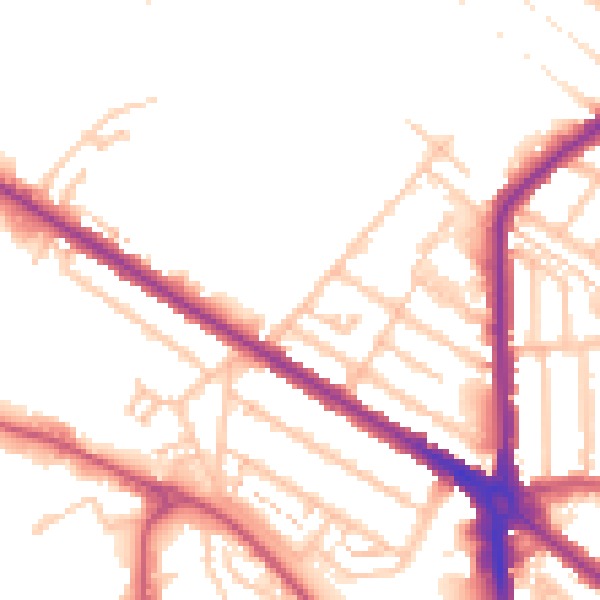 Daytime road noise heatmap for CR0 3BE